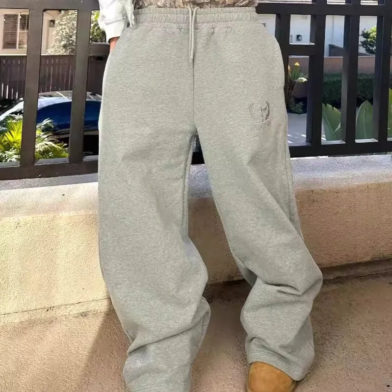 Embroidered Camouflage Double Waist Pants