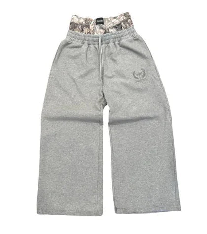 Embroidered Camouflage Double Waist Pants